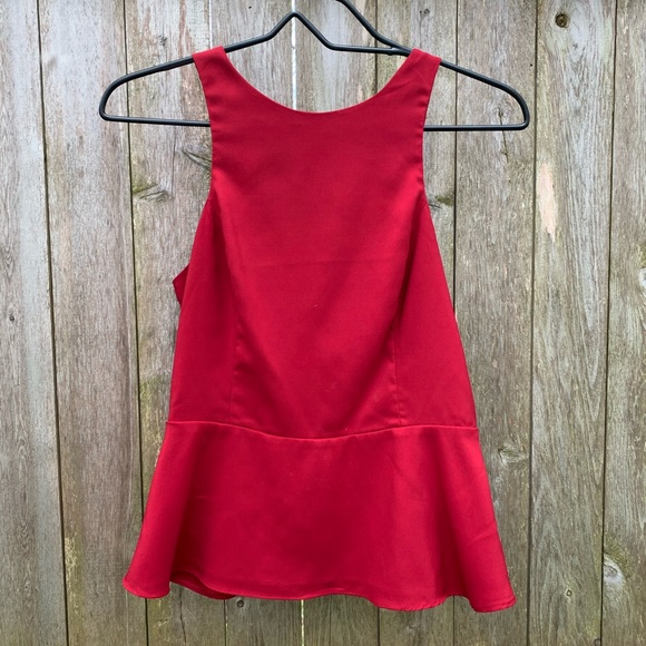 Red Peplum Top - Picture 1 of 2